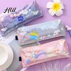 Cute Pencil Bag Case Rectangular Waterproof Stationery with Multiple Compartments Soft Pouch for Pens Erasers Rulers School Office Supplies Holder