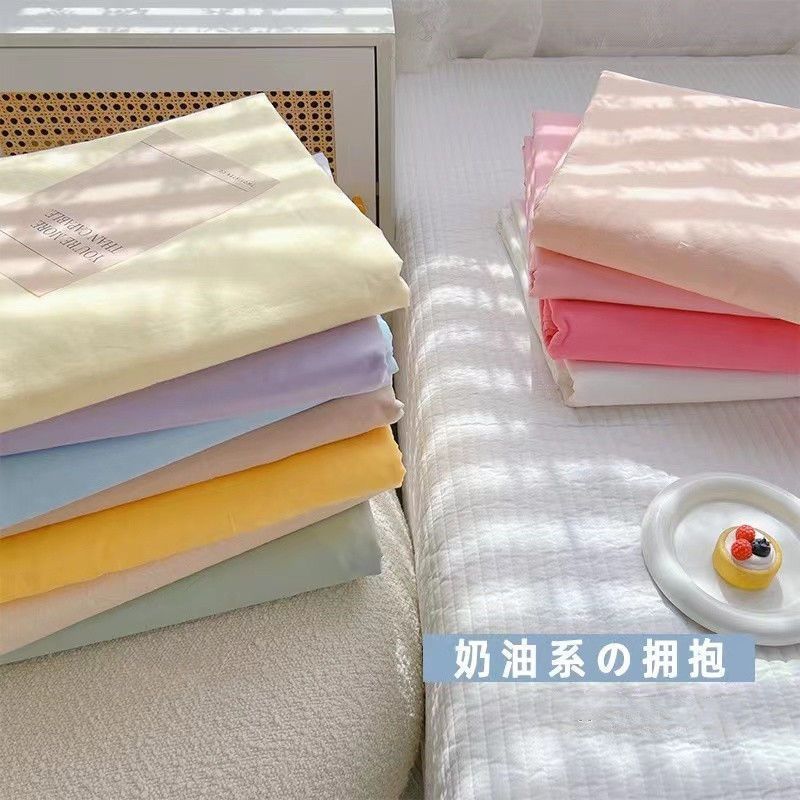 Washed Cotton Flat Sheets Summer Breathable Bedroom Bedding Mattress Cover Soft 180x230cm Household Ins Comfortable Plaid