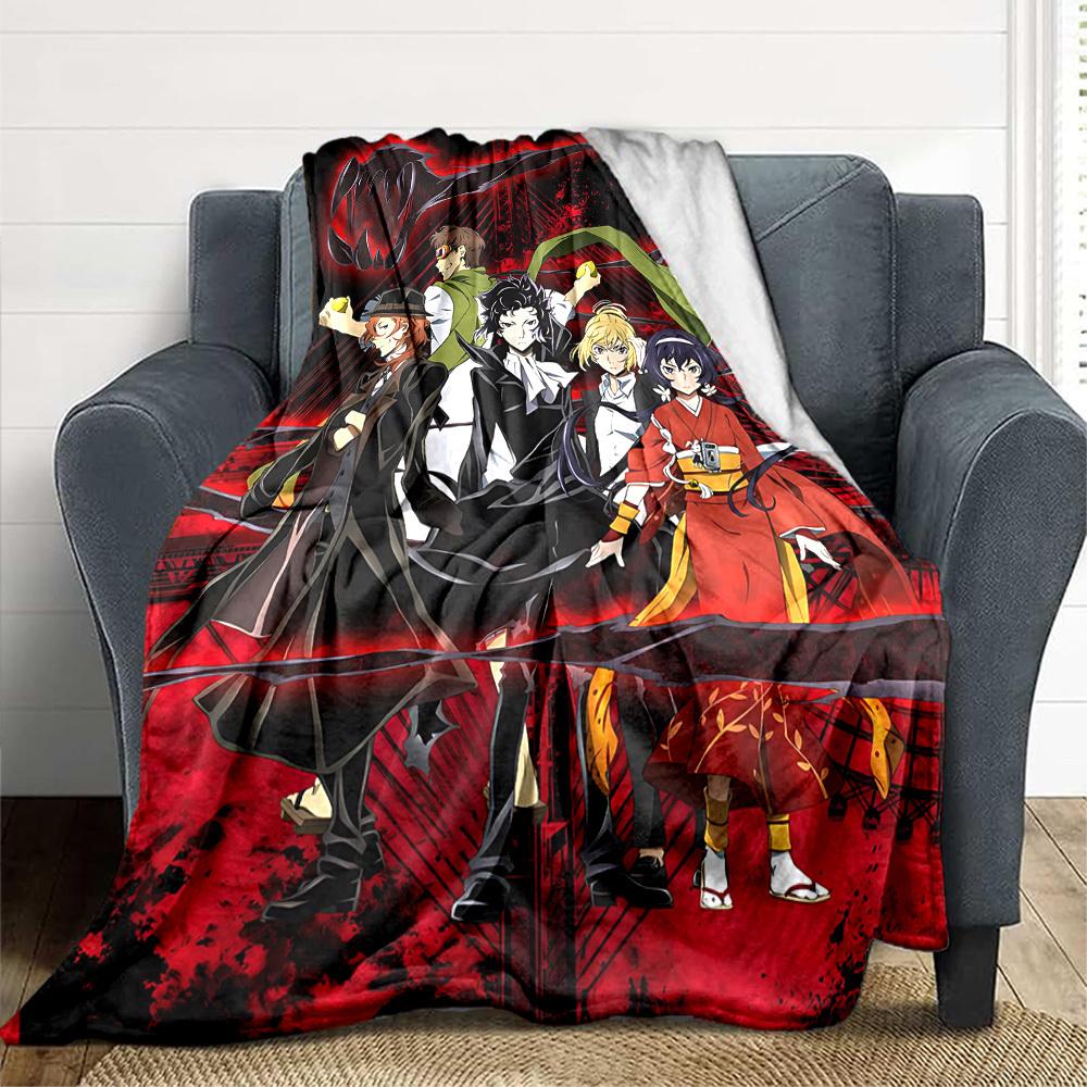 1pc Demon Slayer Flannel Blanket [Cozy Throw Blanket] For Sofa, Bed, Travel, Camping, Livingroom, Office, Couch, Chair, And Bed