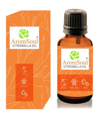 Aromsoul 100% Natural and Pure Therapeutic Grade Citronella Essential Oil 100 ML for Hair & Skin Care, Mosquito Repellent, Refreshing Aromatherapy