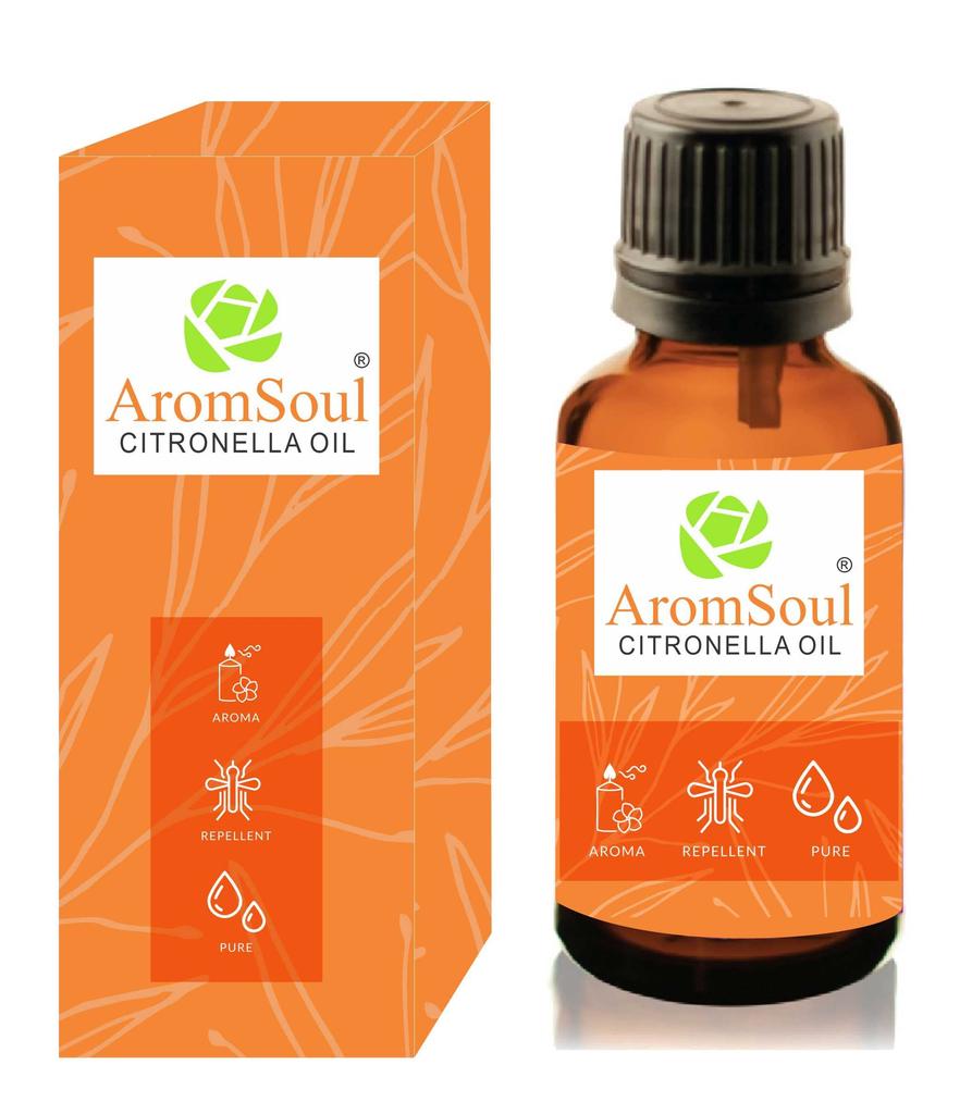 Aromsoul 100% Natural and Pure Therapeutic Grade Citronella Essential Oil 100 ML for Hair & Skin Care, Mosquito Repellent, Refreshing Aromatherapy