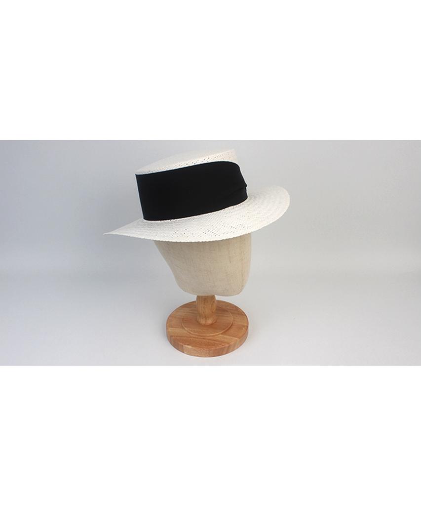 Bold Line White Panama Hat