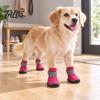 Winter Warm Boots for Outdoor Walking Waterproof Dog Shoes Small Medium and Large Dogs, Non-Slip Oxford Cloth Easy Wear Booties Muddy Paths