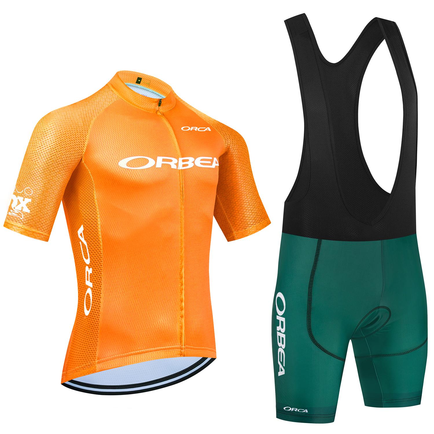 

2026 Cycling Set Green Cycling Jersey Team ORBEA ORCA Bike Jersey Bibs Shorts Anti-Swear Ropa Ciclismo Bicycle Maillot Clothing XXL помаранчевий