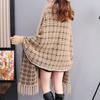 Neue lässige karierte Pulloverjacke für Damen, Strickjacke, drapierter Mantel, Herbst- und Winter-Oberteil im Schalstil für Damen