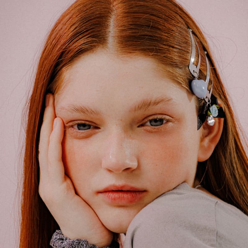 

mellotory blue heart hairpin set (sky blue) Sky Blue