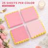 100 Pcs Cocktail Napkin 5 Inch Scalloped Edge Cocktail Napkins Reusable Scalloped Party Paper Napkin for Party Wedding Birthday