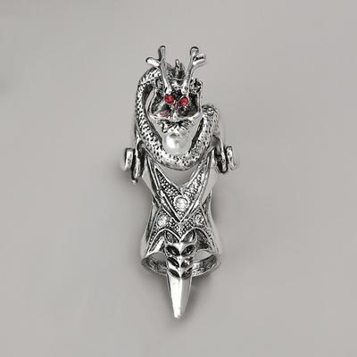 Unisex Ring Lange Finger Spitze Rock Stil Imitation Perle Drachen Form Klaue Ring Cosplay