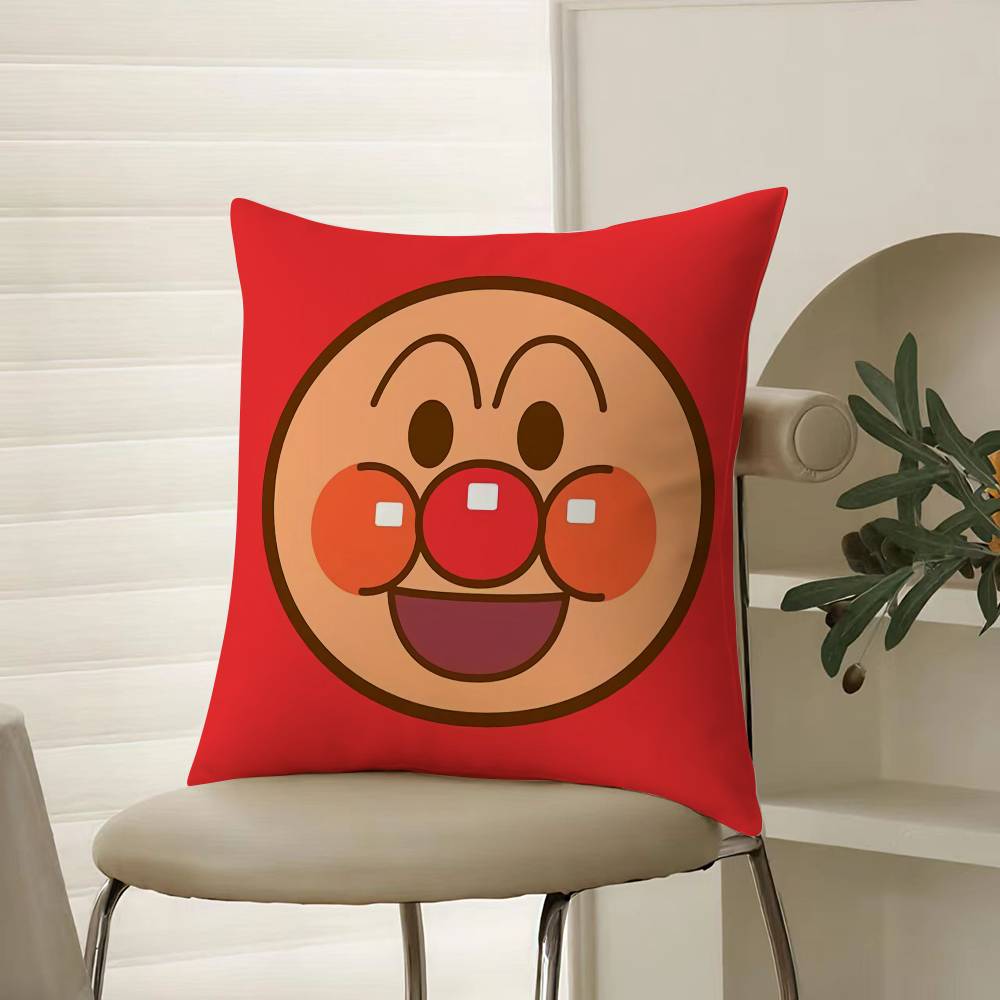 Klassischer Anime-Anpanman-Kissenbezug für bequemes Sofa oder Bett. Seidig-elegant mit unsichtbarem Reißverschluss. Dekorativer Kissenbezug.