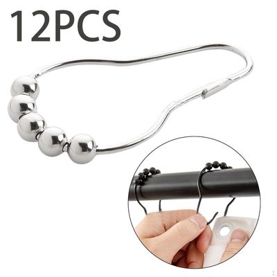 12Pc Drapery Hooks,Shower Curtain Hooks Shower Rings Ball Decorative for Holiday Light Home