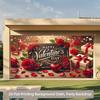 1 Valentine's Day Spotlight Background Flag, Romantic Rose and Gift Box Design, Suitable for Home Decoration
