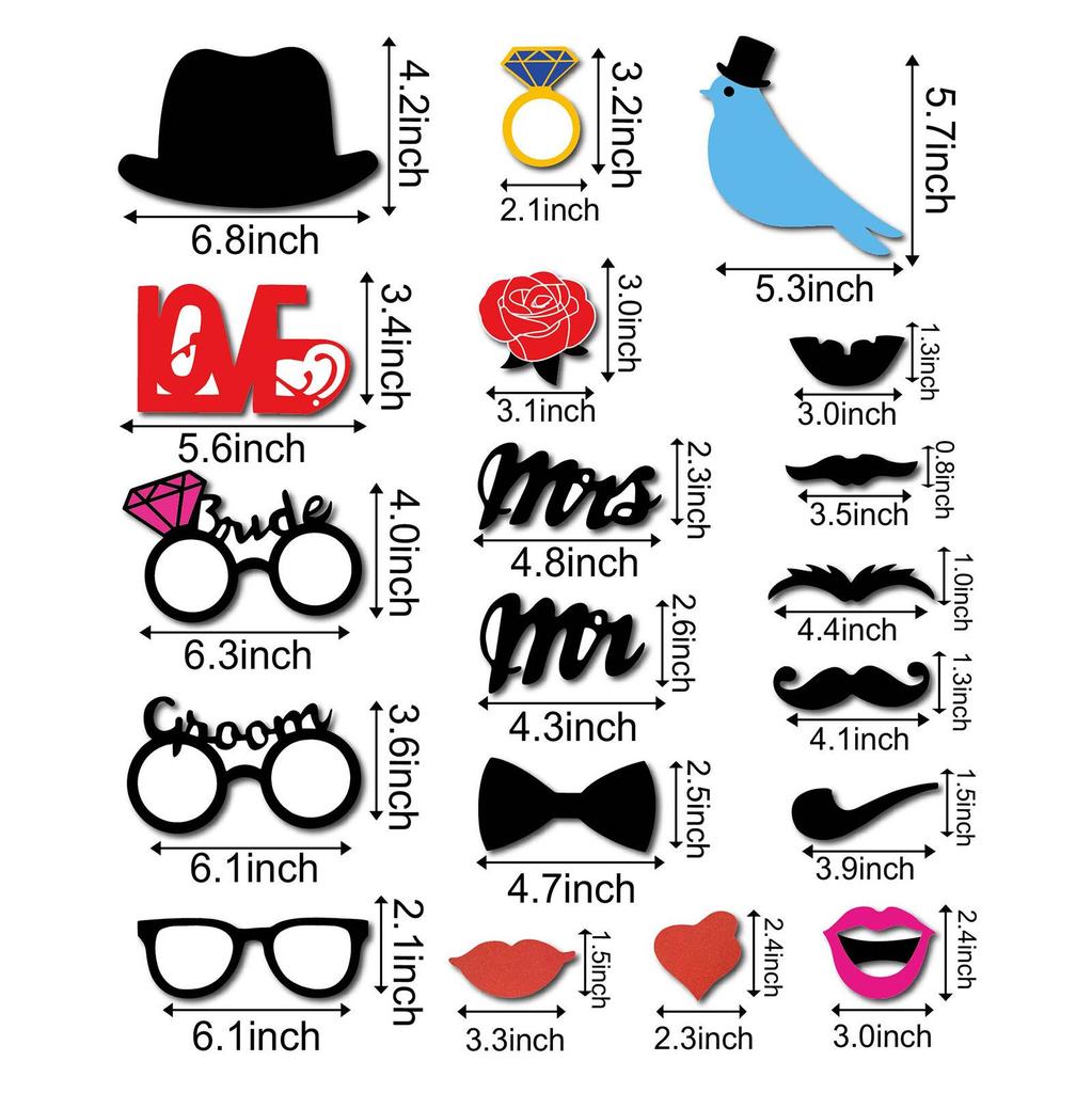 Creative Love Birds Wedding Photo Booth Signs - Gold & Silver Props for Parties
