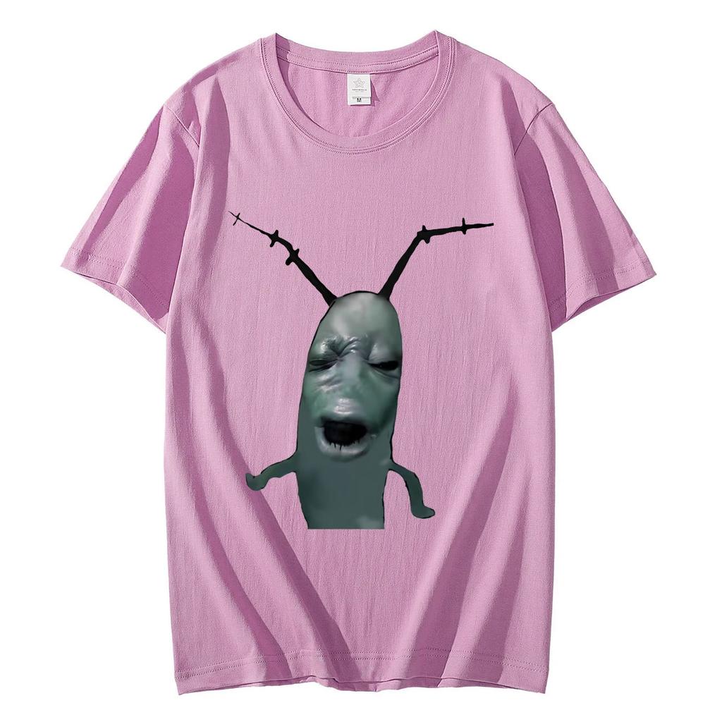 Cursed Plankton Funny Meme Graphic T Shirts Casual Comfort Short Sleeve Tshirt High Quality Fashion Oversized Tshirts Unisex