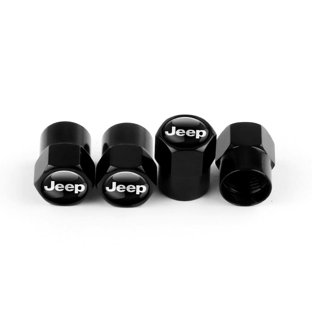 For Jeep 4Pcs Car Wheel Tire Valve Cap Stem Cover Dust Auto Accessories For JEEP Renegade Patriot Weangler Cherokee Compass C