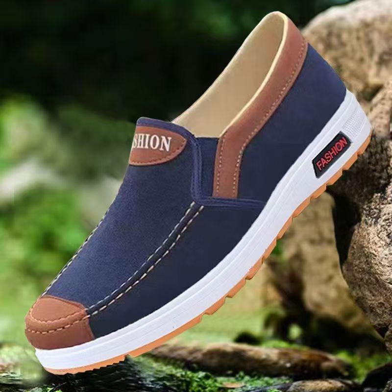 Men's Non-slip Canvas Slip-ons - Durable, Wear-resistant Shoes