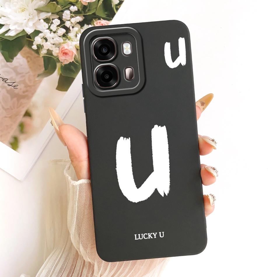 For OPPO A6s CPH2789 Lucky Initial Letter Phone Case For Oppo A6s 4G CPH2815 A 6S 5G Soft Silicone Shockproof Cases Bumpers