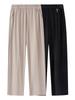 Mom's High-Waist Straight-Leg Cropped Pants - Versatile Ice Silk for Summer