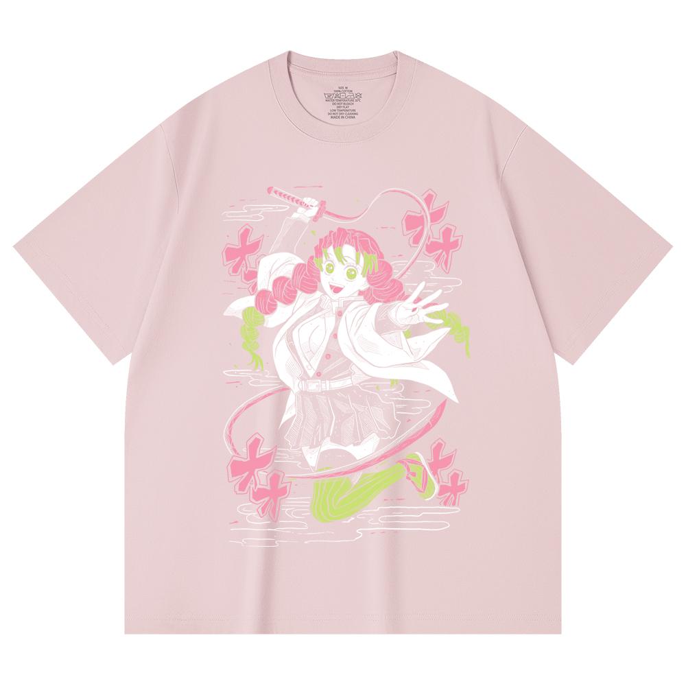 230 Gsm 100% Cotton Demon Slayer V49 Mitsuri Print Unisex Heavy Cotton T Shirt