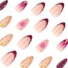 3D Floral Gradient French Nail Art Tips - Stylish Wearable Fake Nails