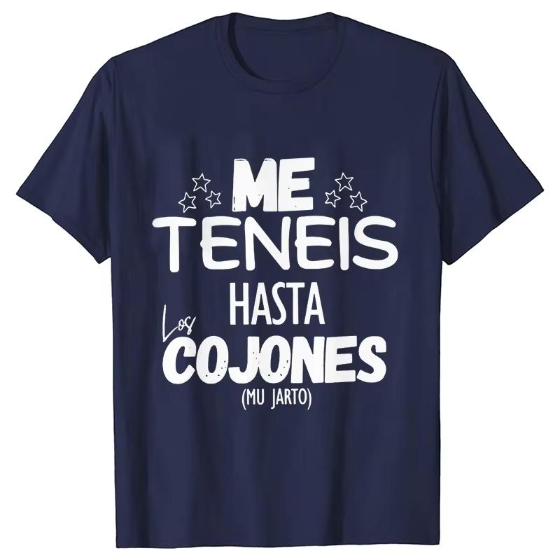 

Забавные испанские фразы Шутки Футболки Ты меня достал до яиц Уличная одежда Унисекс Мягкие Женские Мужские Футболки с коротким рукавом 4XL