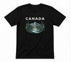 Kanadisches Ahornblatt Kanada Reise Liebhaber Grafik Unisex Schwarzes T-Shirt