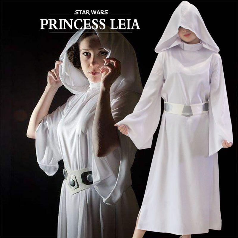 Star Wars Leia Organa Solo Cosplay Kostým Bílé Šaty Oblečení Pro Dospělé Halloween