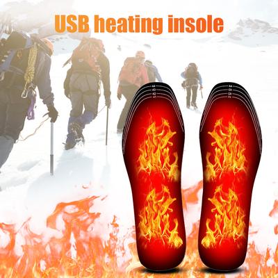 Winter Unisex Electric Foot Warmer USB Heated Shoe Insoles Electric Foot Outdoor Sports Thermal Shoe Pads Mat Accessories