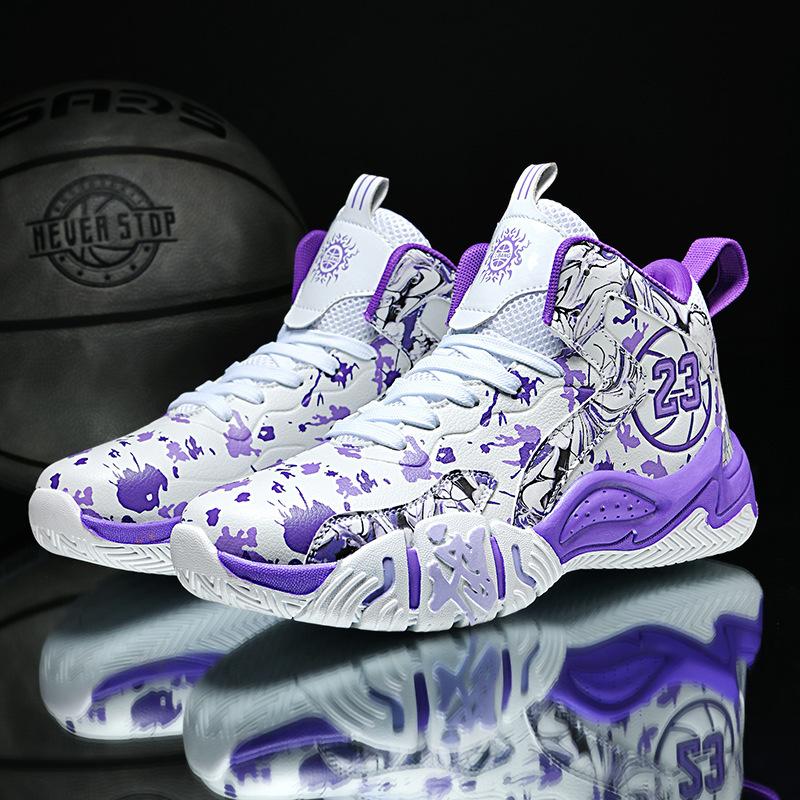 6 Children's Primary and Secondary School Students 7 Basketball Shoes 8 Boys 9 High-top Sports Shoes Cement Actual Combat 15-year-old Youth Sneakers