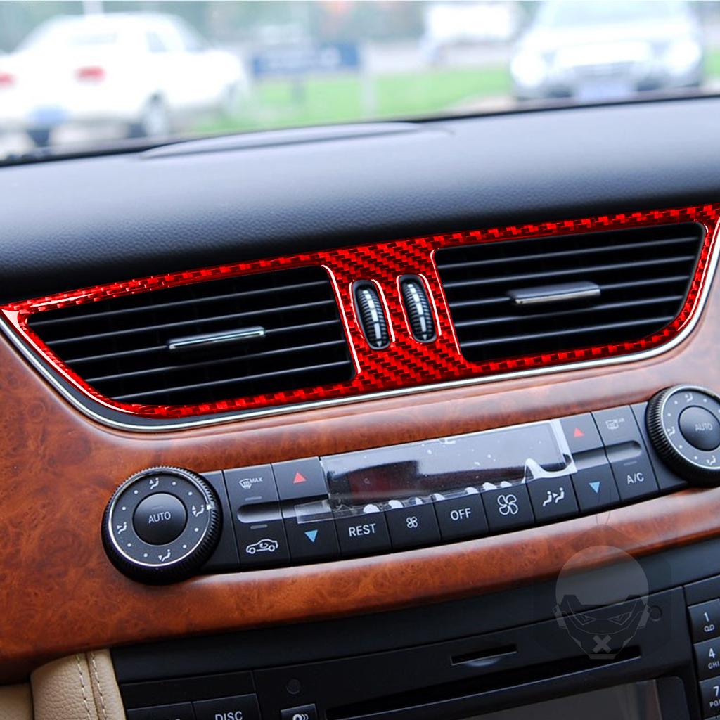 For Mercedes-Benz CLS C219 2004-2009 Central Control Air Outlet Sticker Cover Trim Carbon Fiber Interior Styling