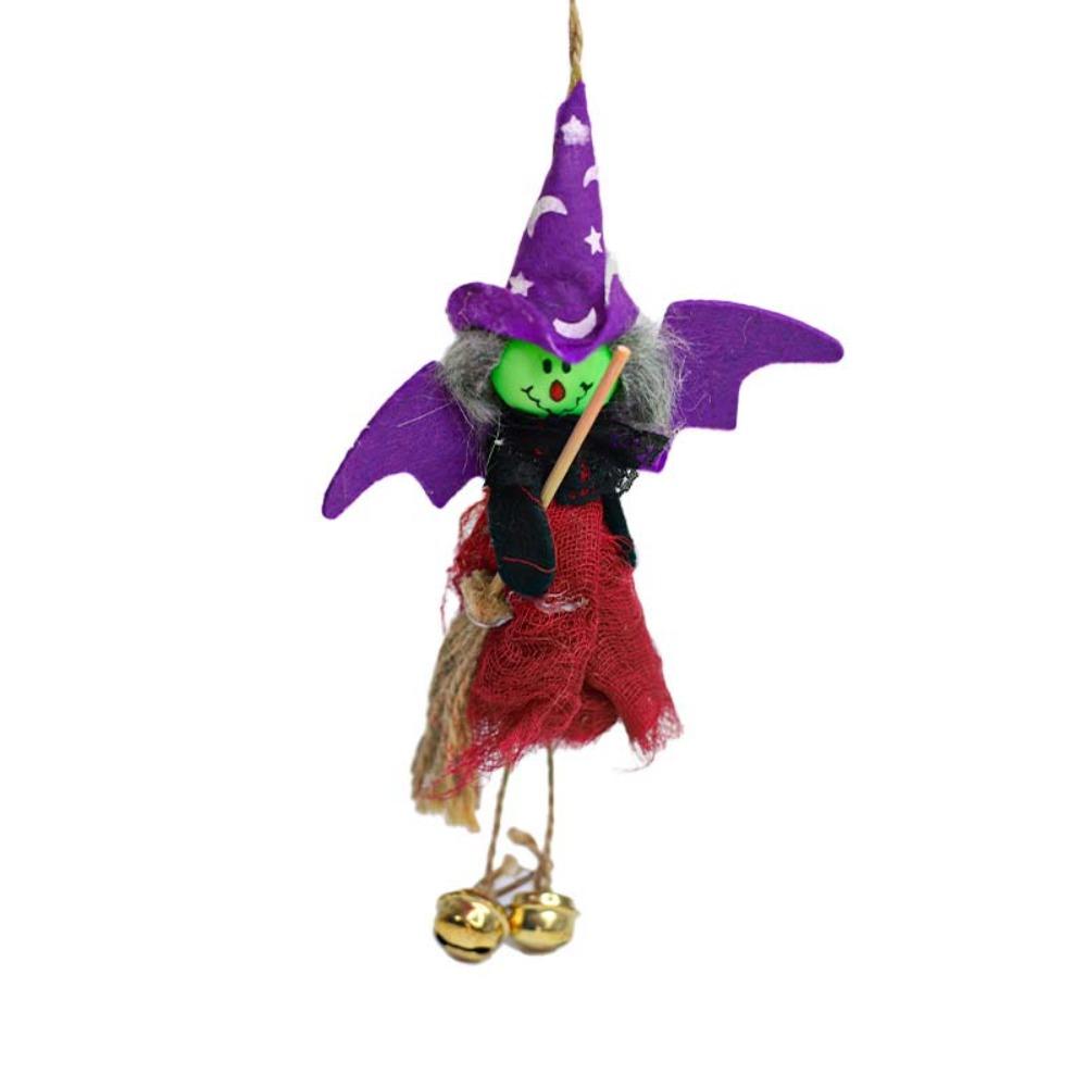 Plush Halloween Ornaments Creepy Hanging Pendant Cartoon Figurines Witch Doll Hanging Classrooms Style 3
