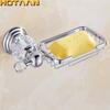 Gold Color Crystal Brass Ceramics Bathroom Accessories Soap Dishes/ Soap Holder/Soap Case Home Decoration Useful For Bathroom