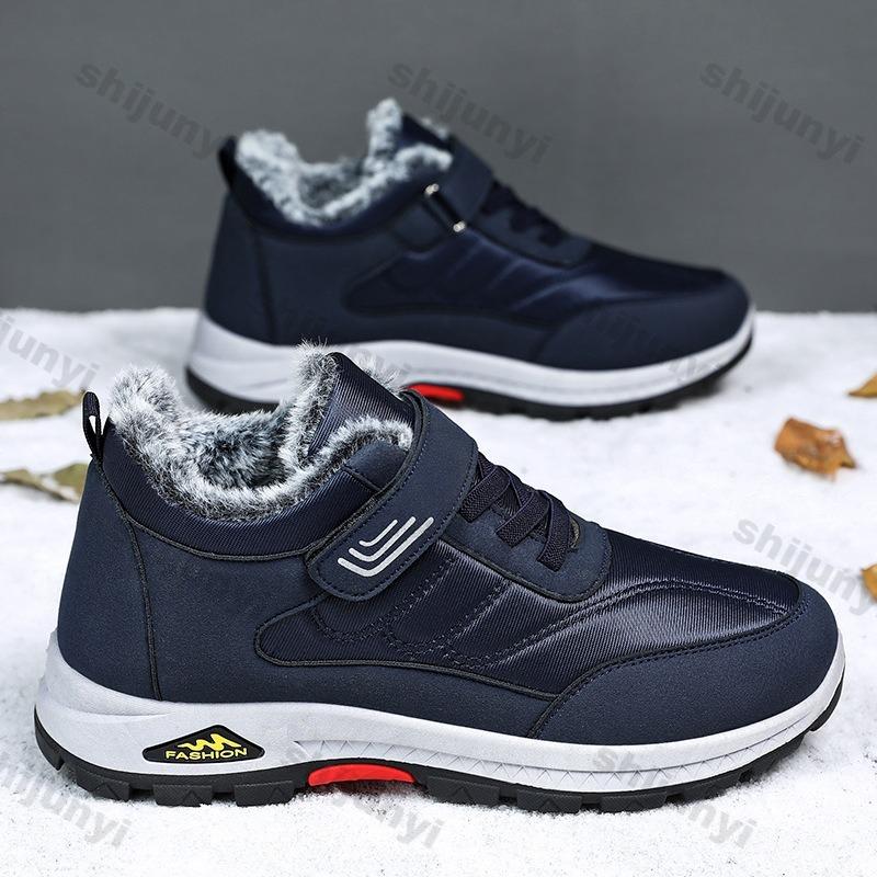 Herrstövlar Bomullsskor 2025 Vinter Nya Varma Vandringsskor Plysch Halkfria Bekväma Utomhus Snöstövlar Botas Para Hombre