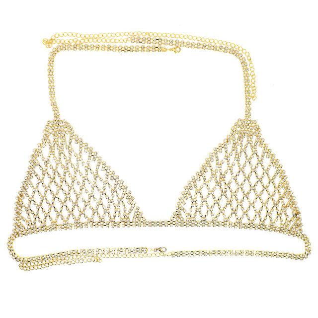 Fine Jewelry Body Chain Bra and Panties Bikini Set Summer Chest Sexy Underwear Women Rhinestone Body Jewelry