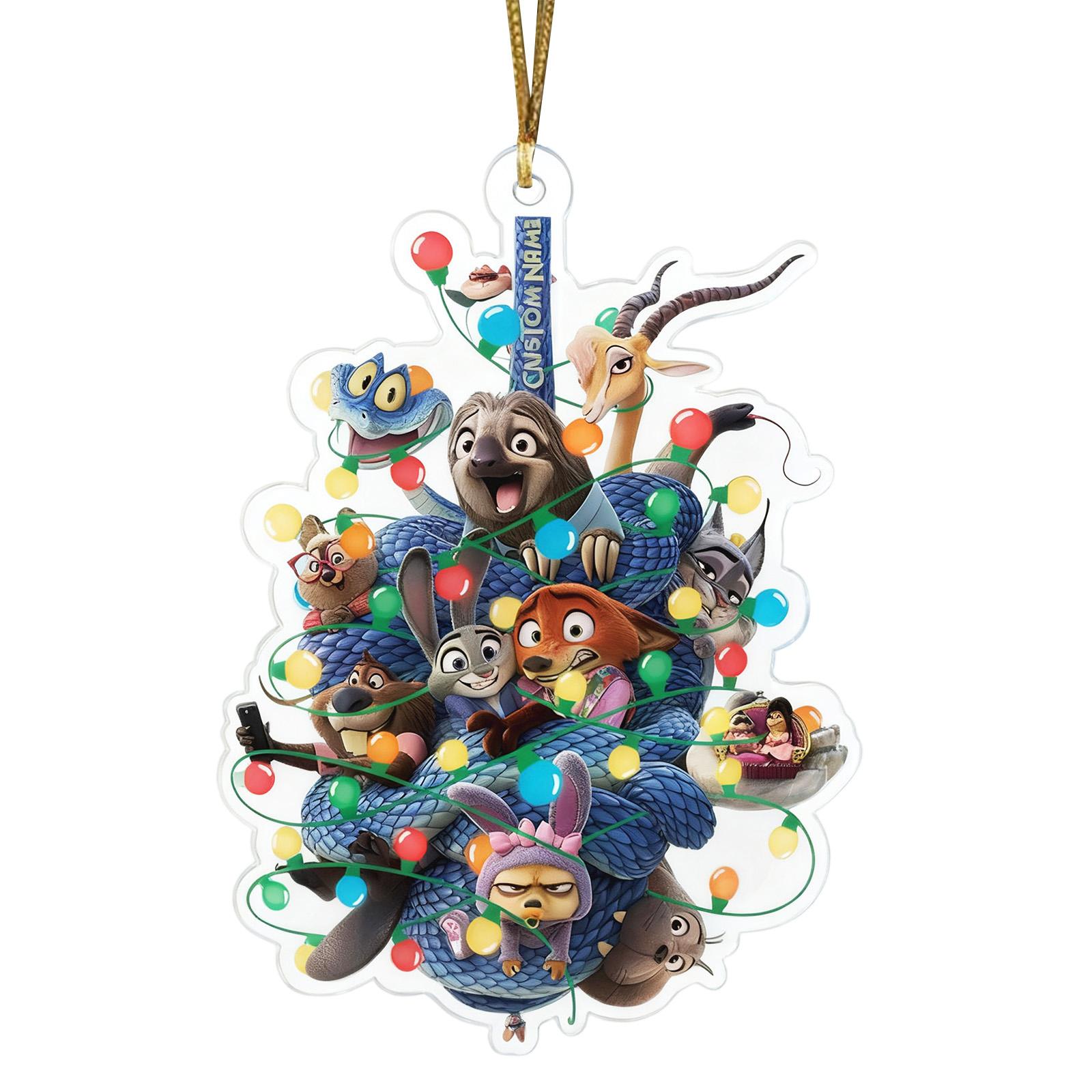 

Personalized Acrylic Animal Christmas Ornaments(2D) One Size