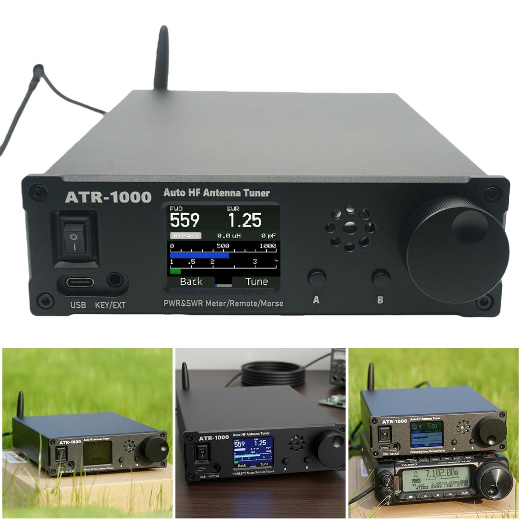 AMNVOLT ATR1000 1000W 1.8-30MHz Automatic Antenna Tuner HF Shortwave Radio Tuner Antenna Auto Tuner WIFI Remote Control Support