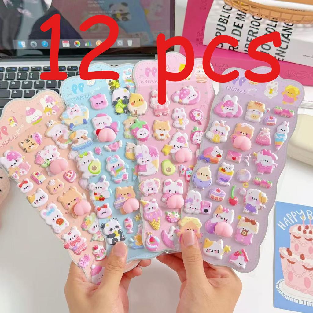 High-appearance Cute Animal Butt Kids' Squishy Toy Stickers, Stress-relief Toy Stickers for Students and Office Workers
