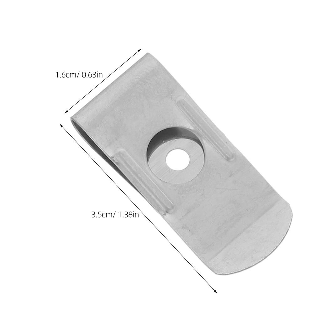 20Pcs Round-Edged Stainless Steel Tape Measure Belt Clip Metal Hook Attachment for Carpenters Uniform Officers