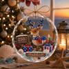 Christmas Wall Hanging Decor Ocean Themed Ornaments Lighthouse/Wreath/Santa Claus/Xmas Tree/Snowman/Deer Holiday Party Ornaments Decor Acrylic Tree