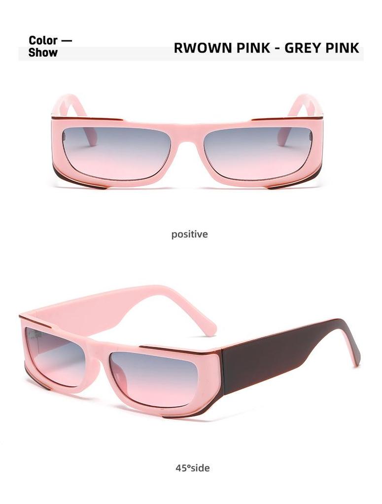 Trendy Small Frame Color Block Sunglasses - Fashionable Punk Style for Internet Celebrities