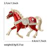 Horse Brooch Alloy Enamel Pin with Rhinestones Inlaid Clothes Hats Bags Collar Badge Fashion Accessories