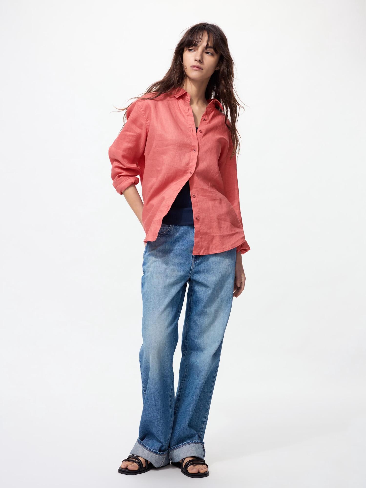 

Рубашка Uniqlo Premium из льна с длинным рукавом 25 ORANGE/WOMEN S