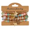 4Pcs Bohemian Butterfly Beaded Bracelets, Crystal Zinc Alloy Pendant, Ladies Daily Party Jewelry