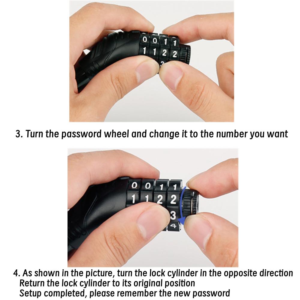 Combination Lock Suitable for Bicycles, Motorcycles, Electric Bicycles