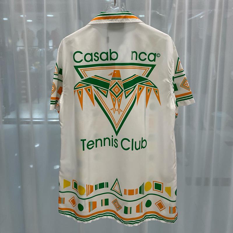 2024 Summer European & American Trendy Men's Color Block Print Shirt & Shorts Set