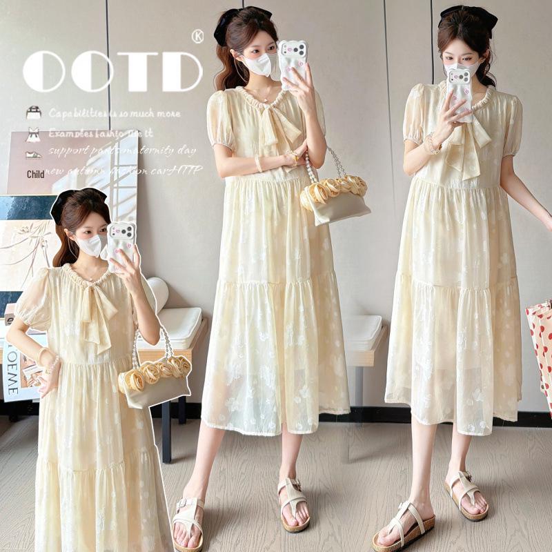 2026 Summer Korean Style Loose-Fit Plus Size Maternity Dress L