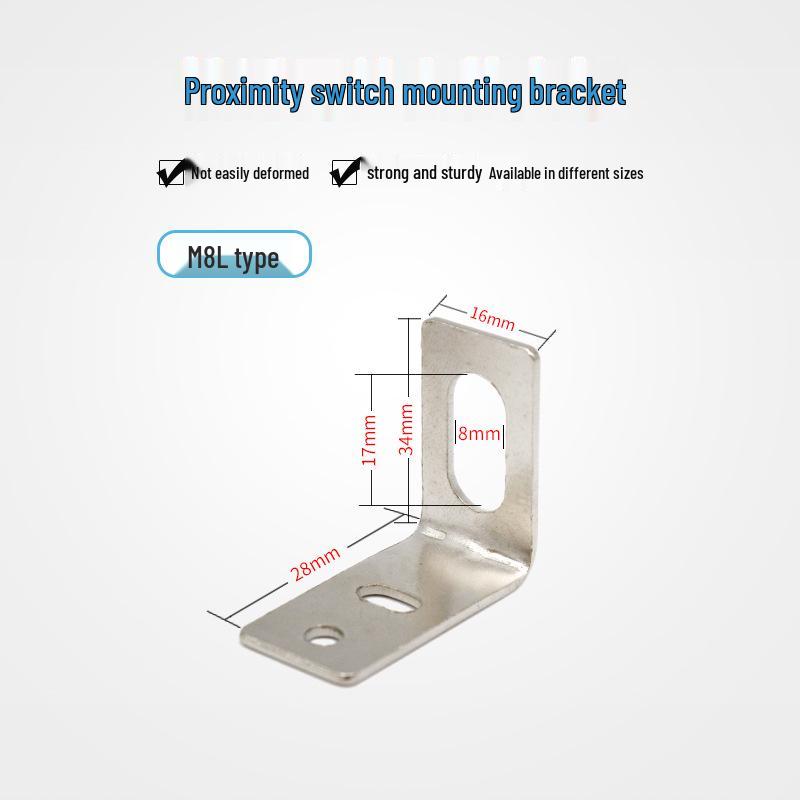 L-Type Mounting Bracket for M8, M12, M18 Proximity Sensor Photoelectric Switch
