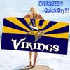 Minnesota Vikings Print Beach Towel, Large Soft Quick Dry Towel for Beach Camping Swimming