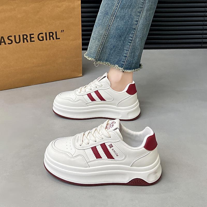 

Fashion CRLAYDK Classic Women s Sneakers Comfortable Casual Skateboarding Walking Low Top Shoes Platform PU Leather White Sports Tennis 40