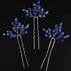 13Colors Fashion Rhinestone Bridal Hairpins 3PCS Headpiece for Wedding Hair Accessories Handmade Vintage Party Tiaras Headdress