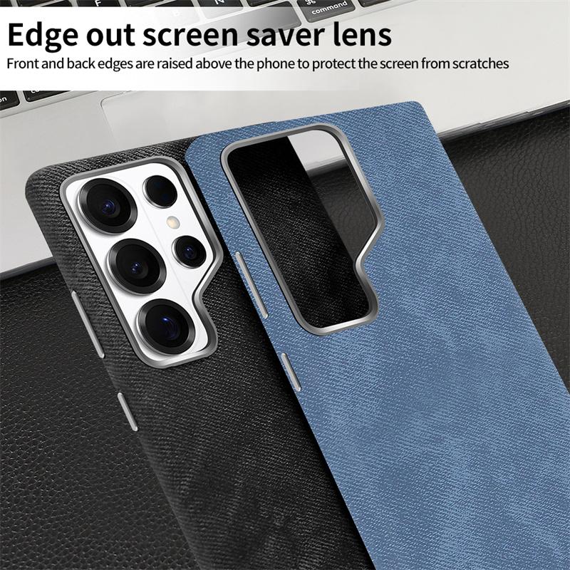 Luxury Microfiber Magnetic Wireless Charging Phone Case For Samsung Galaxy S24 S25 S26 Ultra For Magsafe Metal Camera Lens Cover
